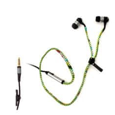 Trevi Sluchátka , ZIP 681 M, špuntová, kabel 1 m, s mikrofonem, klip na uchycení, světle zelené