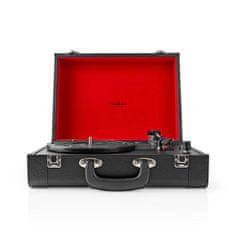 Nedis TURN210BK kufříkový gramofon 18 W, Bluetooth, černá