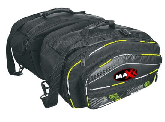 MAXX AT 7020 Textilní sedlové boční brašny černo zelené
