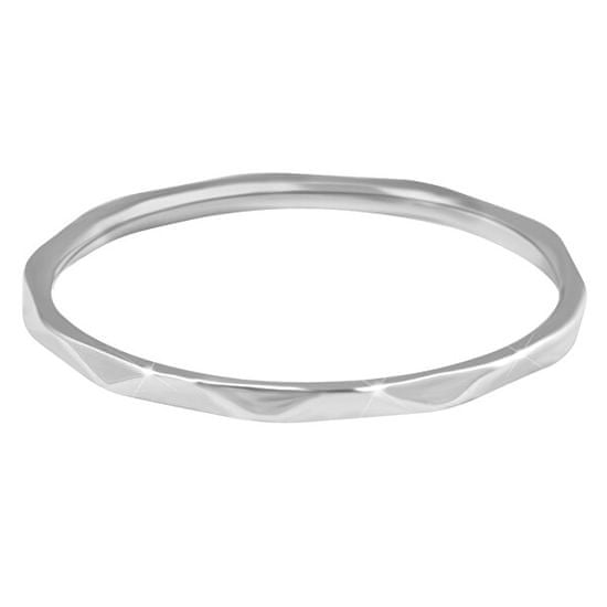 Troli Minimalistický ocelový prsten s jemným designem Silver