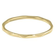 Troli Minimalistický pozlacený prsten s jemným designem Gold (Obvod 49 mm)