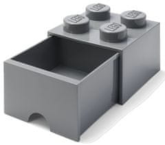 LEGO Úložný box 4 s šuplíkem tmavě šedá - rozbaleno