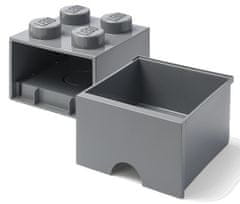 LEGO Úložný box 4 s šuplíkem tmavě šedá - rozbaleno