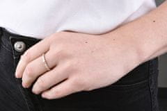 Troli Designový pozlacený prsten z oceli s čirými zirkony Rose Gold (Obvod 57 mm)