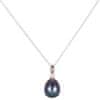 Stříbrný náhrdelník s modrou perlou JL0438 (řetízek, přívěsek) (Délka 45 cm)