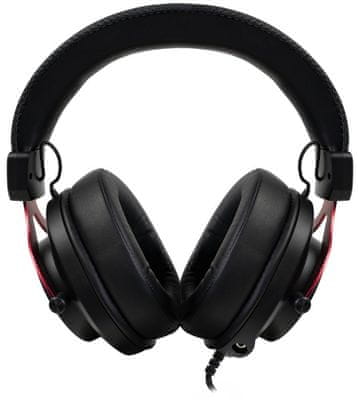 Fejhallgató Arozzi Aria, fekete/piros (AZ-ARIA-RD), 50mm meghajtó, 7.1 térhangzás, tiszta hangzás, magas hangok, gaming headset, RGB megvilágítás, levehető mikrofon