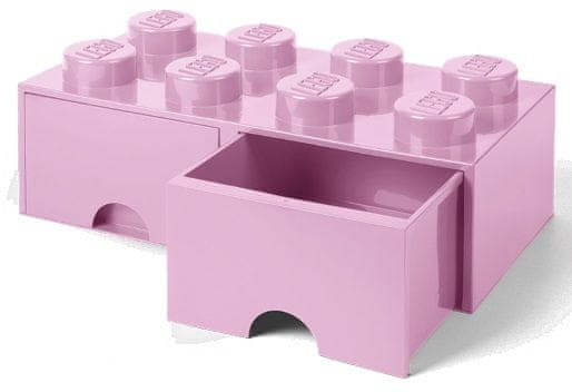 Levně LEGO Úložný box 8 s šuplíky světle růžová