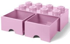 LEGO Úložný box 8 s šuplíky světle růžová