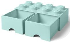 LEGO Úložný box 8 s šuplíky tyrkysová