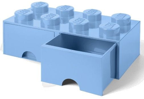 LEGO Úložný box 8 s šuplíky světle modrá