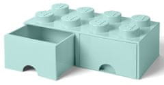 LEGO Úložný box 8 s šuplíky tyrkysová - rozbaleno