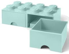 LEGO Úložný box 8 s šuplíky tyrkysová