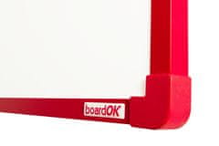 boardOK Lakovaná tabule na fixy s červeným rámem 120 x 090 cm