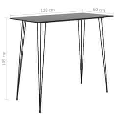 Greatstore Barový stůl černý 120x60x105 cm