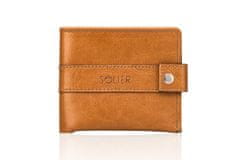 Solier kožená peněženka CASH Minimal Camel