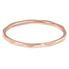 Troli Minimalistický pozlacený prsten s jemným designem Rose Gold (Obvod 57 mm)