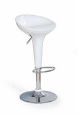 Halmar Barová židle H-17 - bílý lesk / chrom