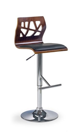 Halmar Barová židle H-34 - ořech / černá / chrom