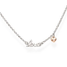 Amen Bicolor originální stříbrný náhrdelník Love CLLOBR