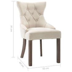 shumee Jídelní židle 2 ks béžové textil