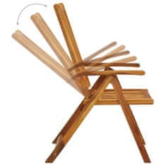 Greatstore Skládací zahradní židle s poduškami 3 ks masivní akáciové dřevo