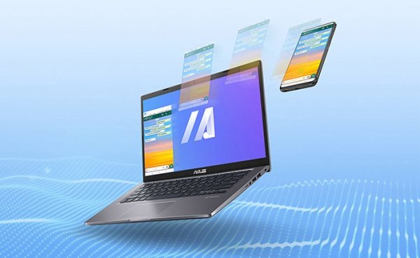elegantní univerzální notebook asus M515DA-EJ306T windows 10 home dvoučlánková baterie podsvícená klávesnice amd grafika čtečka paměťových karet kamera Bluetooth wifi ac připojení wlan hdmi  matný displej ips výkonný procesor amd nízká hmotnost notebooku
