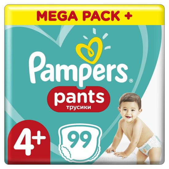 Pampers Pants Maxi+ vel. (4+) (9-15 kg) Mega Box - plenkové kalhotky 99 ks