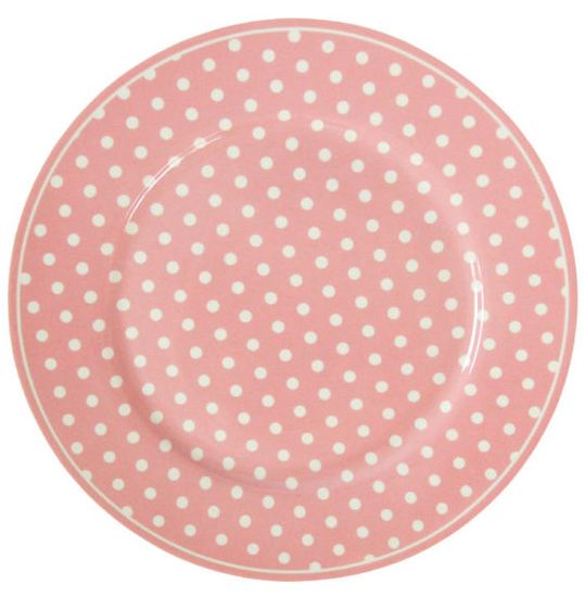 Isabelle Rose Dezertní talíř růžový s puntíky 20 cm