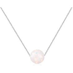 JVD Stříbrný náhrdelník s růžovým syntetickým opálem SVLN0166XF6O100