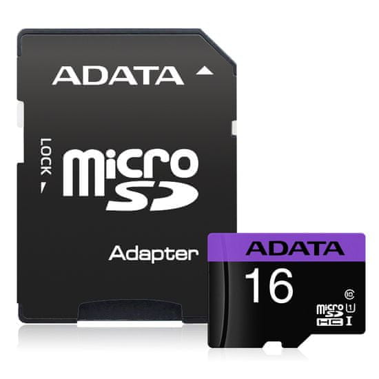 Adata Premier microSDHC 16GB UHS-I + SD adaptér (AUSDH16GUICL10-RA1)