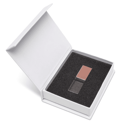 CTRL+C SET USB KRYSTAL bronzový, kombinace sklo a kov, LED podsvícení, balení v bílé kartonové krabičce s magnetem