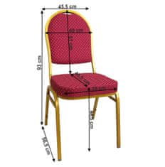 KONDELA Konferenční židle Jeff 3 New - červená/zlatá