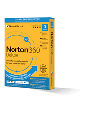 NORTON 360 DELUXE 25GB CZ pro 1 uživatele na 3 zařízení na 12 měsíců BOX