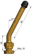 SCHRADER Bezdušový ventil V528 – díra 9,7mm, délka 85mm