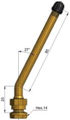 SCHRADER Bezdušový ventil V528 – díra 9,7mm, délka 110mm