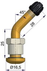 SCHRADER Bezdušový ventil V528 – díra 9,7mm, délka 53mm