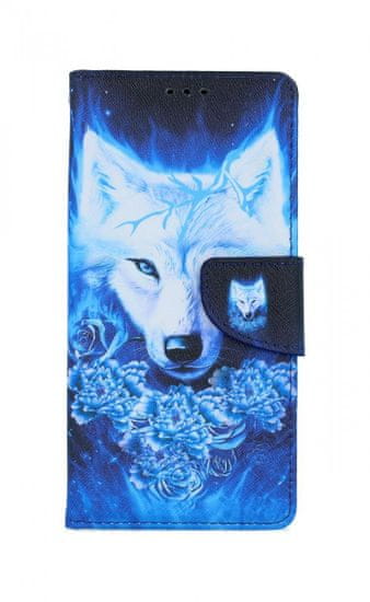 TopQ Pouzdro iPhone SE 2020 knížkové Tyrkysový vlk 54664