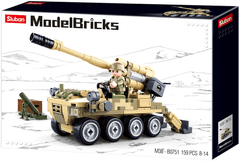 Sluban Army Model Bricks M38-B0751 Mobilní kanón 8x8 s pozemním minometem M38-B0751