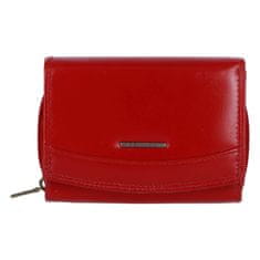 Bellugio Menší praktická dámská kožená peněženka Siska, červená