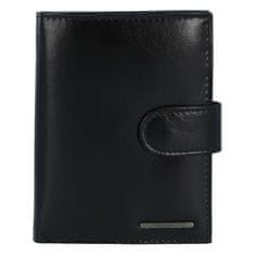 Bellugio Pánská kožená peněženka na výšku se zápinkou Siva, černá