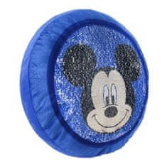 CurePink Dětský proměňovací polštář s flitrama Disney: Mickey Mouse (34 x 30 cm) modrý polyester