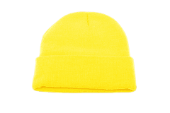 Kašmir Pletená zimní čepice Z05 yellow - black
