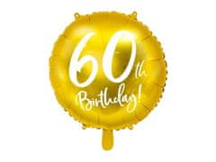 Balón foliový 60. narozeniny zlatý - 45cm