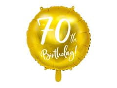 Balón foliový 70. narozeniny zlatý - 45cm