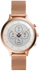 Fossil Hybrid Smartwatch HR Charter Rose Gold-Tone Stainless Steel Mesh