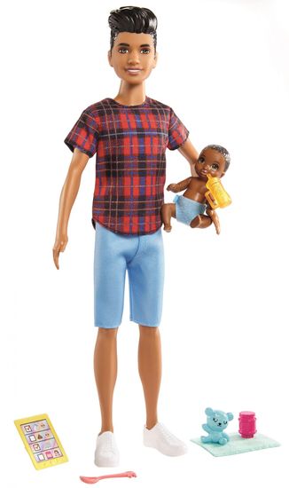 Mattel Barbie Chůva Ken s miminkem