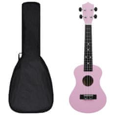 shumee vidaXL sopránové ukulele s pouzdrem pro děti růžové 23"