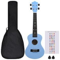 Greatstore Set soprano ukulele s obalem pro děti blankytně modré 23"