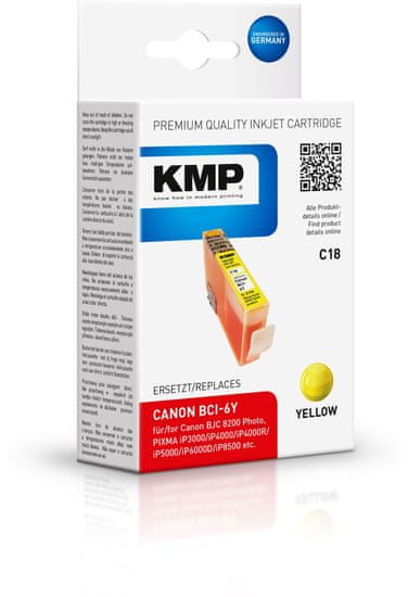 KMP Canon BCI-6Y (Canon BCI 6 Y) žlutý inkoust pro tiskárny Canon