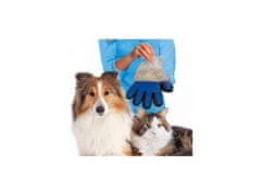 Gumová rukavice pro vyčesávání zvířat- modrá